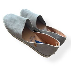 Verbenas Carmen Grey Gray Suede Leather Shoes Size 40 US 9 Espadrille Jute Flats